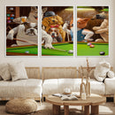 Dogs Playing Pool Canvas Wall Art Funny Gifts Dog Print