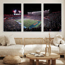 Ben Hill Griffin Stadium Night Game Triple Canvas Wall Art -