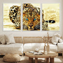 Blue-Eyed Leopard Canvas Wall Art - Framed Animal Print
