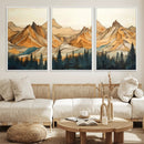 Rustic Wood Mountain Wall Art Print | Triptych Giclee Print by MyGreatCanvas | Canvas Wall Art Prints | Photo Prints & Wall Decor