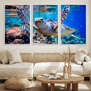 Underwater Sea Turtle Wall Art Canvas Print – Vibrant Ocean