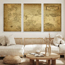 Vintage Game of Thrones Map Wall Art | Westeros and Essos
