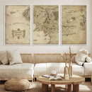 Vintage Middle Earth Map Wall Art Canvas – Lord of the Rings