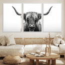 Highland Wall Art Canvas Print – Minimalist Black and White