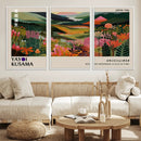 Yayoi Kusama Abstract Print, Vibrant Floral Mountain Art