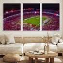 Bryant-Denny Stadium Night Game Triple Canvas Wall Art - by MyGreatCanvas | Canvas Wall Art Prints | Photo Prints & Wall Decor