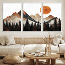 Modern Abstract Mountain Canvas Wall Art Print, Abstract