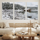Winter Wall Art - Cabin by the Lake Canvas Wall Art - Serene by MyGreatCanvas | Canvas Wall Art Prints | Photo Prints & Wall Decor