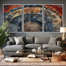 Abstract Tree Ring Wall Art Canvas Print – Colorful Framed