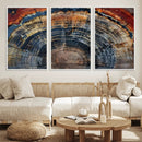 Abstract Tree Ring Wall Art, Colorful Framed Tree Ring Wall