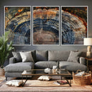 Framed Tree Ring Wall Art - Abstract Colorful Tree Ring Wall