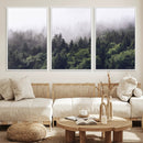 Misty Forest Canvas Wall Art – Serene Triptych Nature Print by MyGreatCanvas | Canvas Wall Art Prints | Photo Prints & Wall Decor