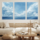 Abstract Ocean Print Artwork- Serene Blue Ocean Canvas Wall