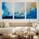 Blue Abstract Print - Dynamic Ocean-Inspired Canvas Wall Art