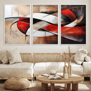 Abstract Wall Art - Modern Red and White Canvas Wall Art