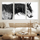 Black Horse Wall Art Canvas Print – Elegant Farmhouse Decor