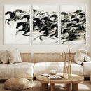 Abstract Horse Wall Art Canvas Print - Dynamic Black Ink