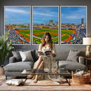 Wrigley Field Chicago Cubs Panoramic Canvas Print –