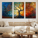 Yggdrasil Tree of Life Mosaic Stained Glass Wall Art Canvas,