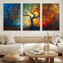 Yggdrasil Tree of Life Mosaic Stained Glass Wall Art Canvas,