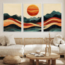 Mountain Triptych Wall Art Canvas Print – Western Nature