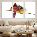 Cardinal Bird Canvas Wall Art - Male and Female Cardinal