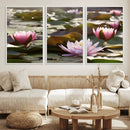 Lotus Flower Wall Art Canvas Print, Water Lily Large Wall