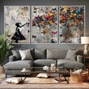 Butterfly Girl Wall Art – Vibrant Street Style Canvas Print,