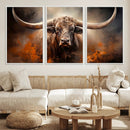 Highland Bull Canvas Abstract Canvas Wall Art Print –