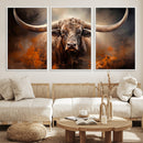 Highland Bull Canvas Abstract Canvas Wall Art Print –