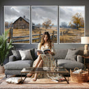 Rustic Autumn Farmhouse Wall Art Canvas Print – Serene