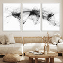 Flight Routes Air Traffic Map Canvas Wall Art - Framed -