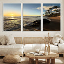 Tropical Beach Wall Art - Stunning Ocean Sunset Canvas Print