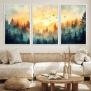 Abstract Forest Wall Art Print- Serene Nature Canvas Print