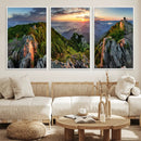 Mountain Sunset Panoramic Wall Art Canvas Print – Framed