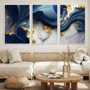 Blue Marble Wall Art Canvas Print – Framed Gold Veins by MyGreatCanvas | Canvas Wall Art Prints | Photo Prints & Wall Decor