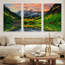 Wall Art Canvas Print – Sunset Glow Mountain Canvas, Peaks by MyGreatCanvas | Canvas Wall Art Prints | Photo Prints & Wall Decor