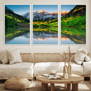 Sunrise Maroon Bells Lake Wall Art Canvas Print – Framed Elk