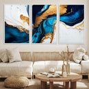 Gold Blue Abstract Canvas Print, Elegant Navy and Gold by MyGreatCanvas | Canvas Wall Art Prints | Photo Prints & Wall Decor