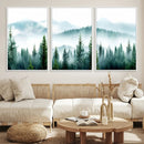 Misty Pine Forest Wall Art, Foggy Mountain Landscape Canvas by MyGreatCanvas | Canvas Wall Art Prints | Photo Prints & Wall Decor