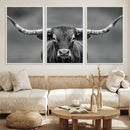 Texas Longhorn Wall Art Canvas Print – Framed Western Bull