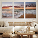 Ocean Sunset Wall Art Canvas Print – Framed Sandy Shore