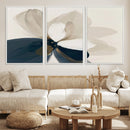 Minimal Flower Wall Art Canvas Print – Framed Beige Bloom