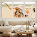 Texas Longhorn Wall Art Canvas Print – Framed Spotted Cow