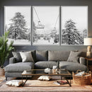 Ski Lift Wall Art – Framed Snowy Mountain Canvas Artwork by MyGreatCanvas | Canvas Wall Art Prints | Photo Prints & Wall Decor