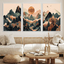 Wood Mountain Landscape Wall Art Canvas Print – Framed