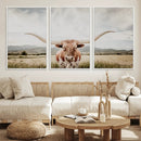 Texas Longhorn Wall Art Canvas Print – Framed Western Cow