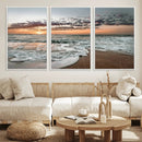 Ocean Sunset Wall Art Canvas Print – Framed Beach Waves