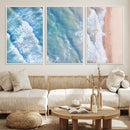 Aerial Ocean View Wall Art Canvas Print – Framed Soft Blue
