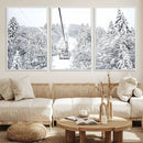 Snowy Ski Lift Wall Art – Framed Winter Mountain Canvas by MyGreatCanvas | Canvas Wall Art Prints | Photo Prints & Wall Decor